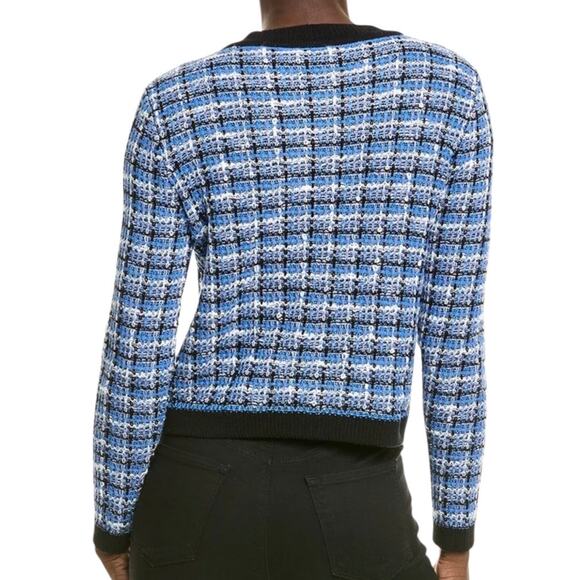 T Tahari Women’s Long Sleeve Crewneck Knit Cardigan Blue Size S - Picture 2 of 2